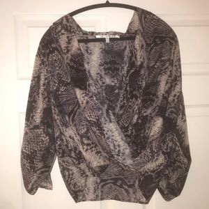 Purple snake print blouse